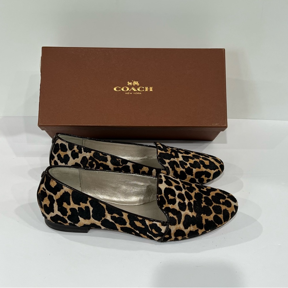 Coach NWT Q6161 Cambridge Haircalf Leopard Print Women's Flats Loafers 7 NWT - Picture 11 of 12